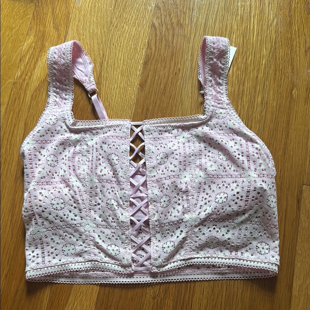 Aerie Pink Sleeveless Crop Tank Top